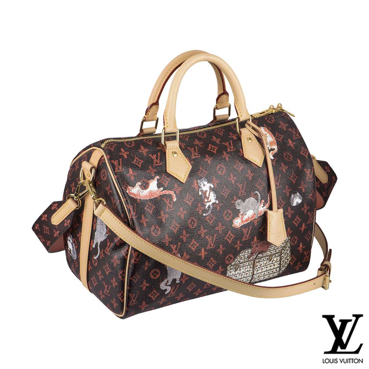 Louis Vuitton Ltd. Ed. grace Coddington Catogram Speedy Bandouliere 30 in  Brown